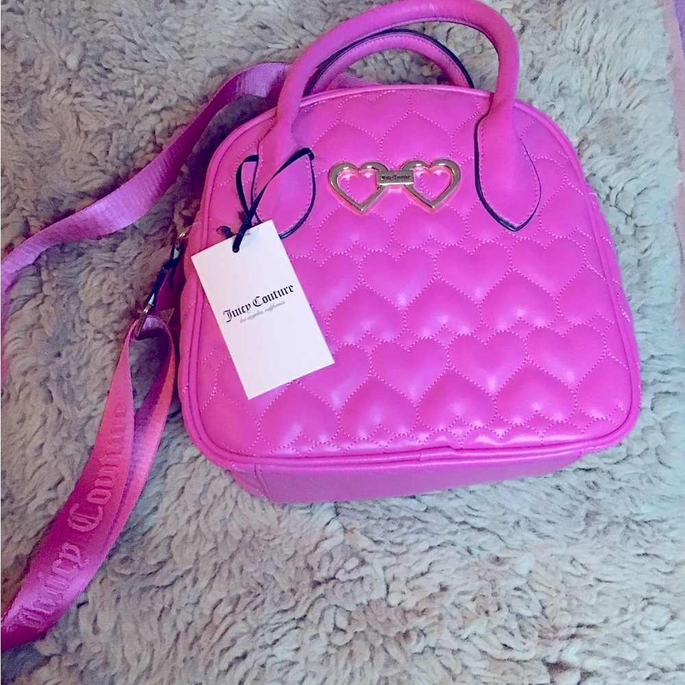 NEW Juicy Couture Pink Straight From The Heart Satchel Bag